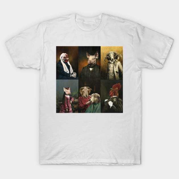 Farm Animal Characters T-Shirt by mictomart
